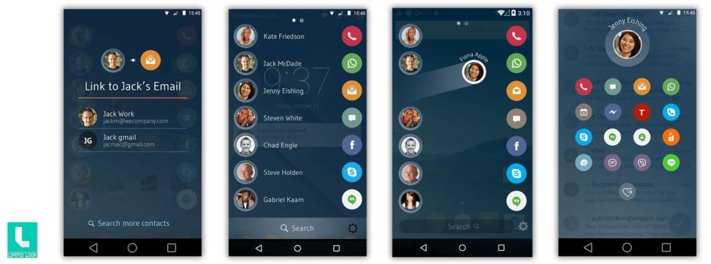 Drupe – Contacts Your way App Screens
